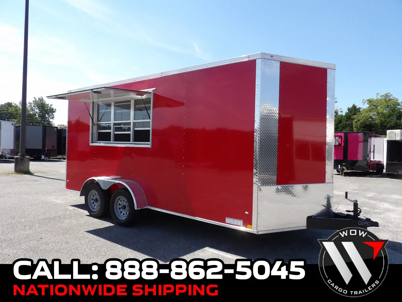 Red 2027 Diamond Cargo 7X16 Con Custom for sale in Cochran, GA