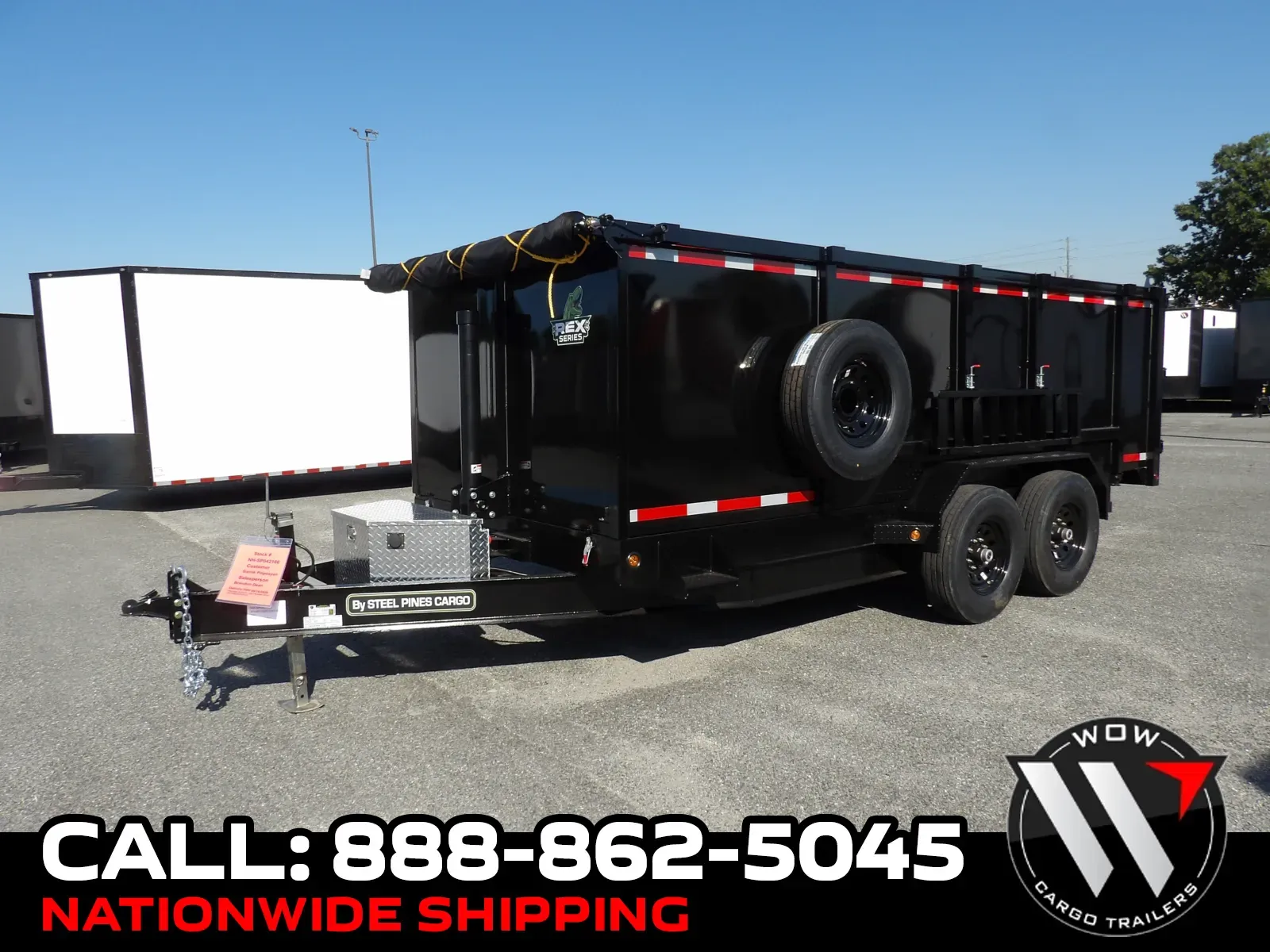 Black 2027 Steel Pines Cargo 7X16X4 for sale in Cochran, GA