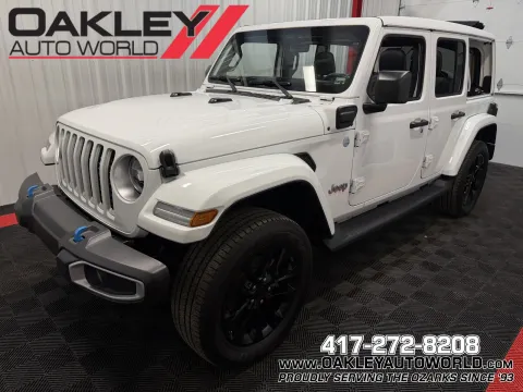 White 2022 Jeep Wrangler Unlimited Sahara 4xe for sale in Branson West, MO
