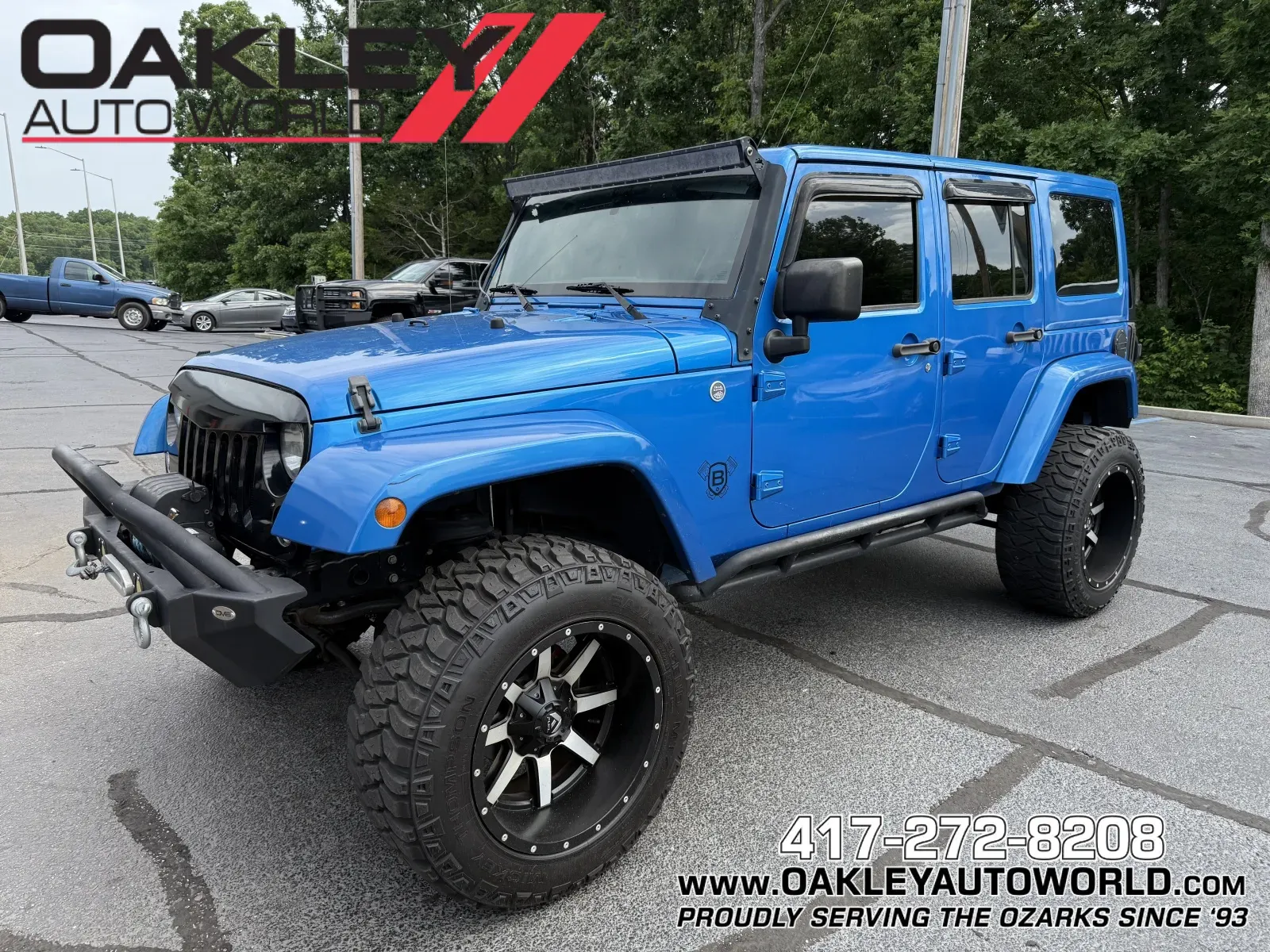Blue 2015 Jeep Wrangler Unlimited Sahara for sale in Branson West, MO