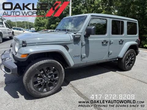 Gray 2025 Jeep Wrangler Sahara 4xe for sale in Branson West, MO