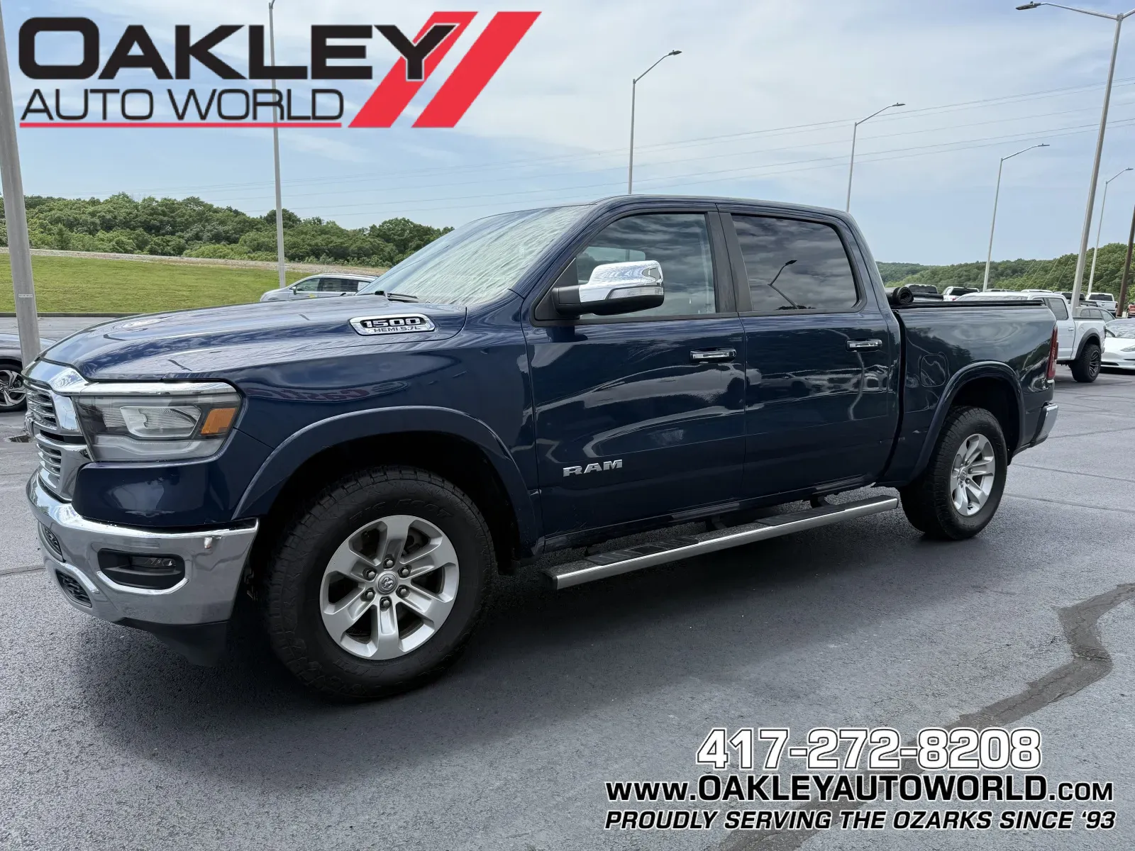 Blue 2019 Ram 1500 Laramie for sale in Branson West, MO