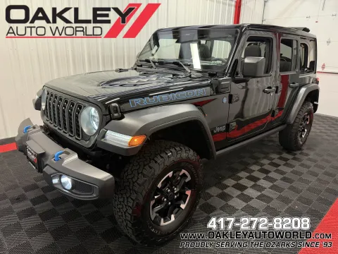 Black 2025 Jeep Wrangler Rubicon 4xe for sale in Branson West, MO