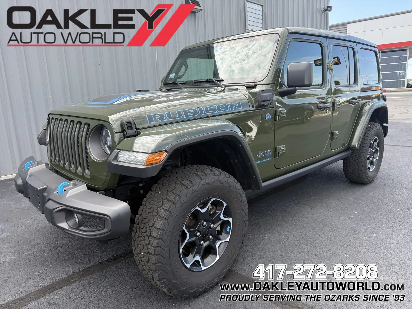 Green 2023 Jeep Wrangler Rubicon 4xe for sale in Branson West, MO
