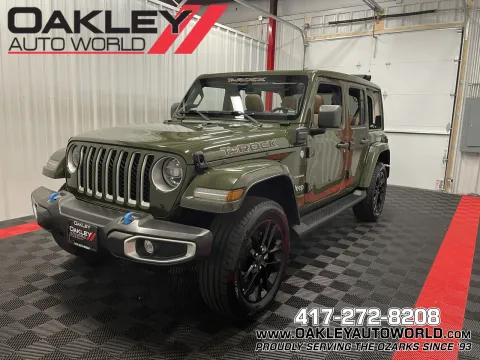 Green 2022 Jeep Wrangler Unlimited Sahara 4xe for sale in Branson West, MO