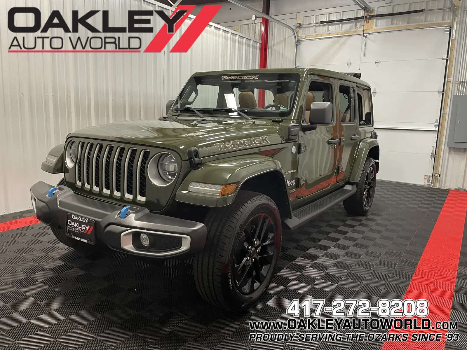 Green 2022 Jeep Wrangler Unlimited Sahara 4xe for sale in Branson West, MO