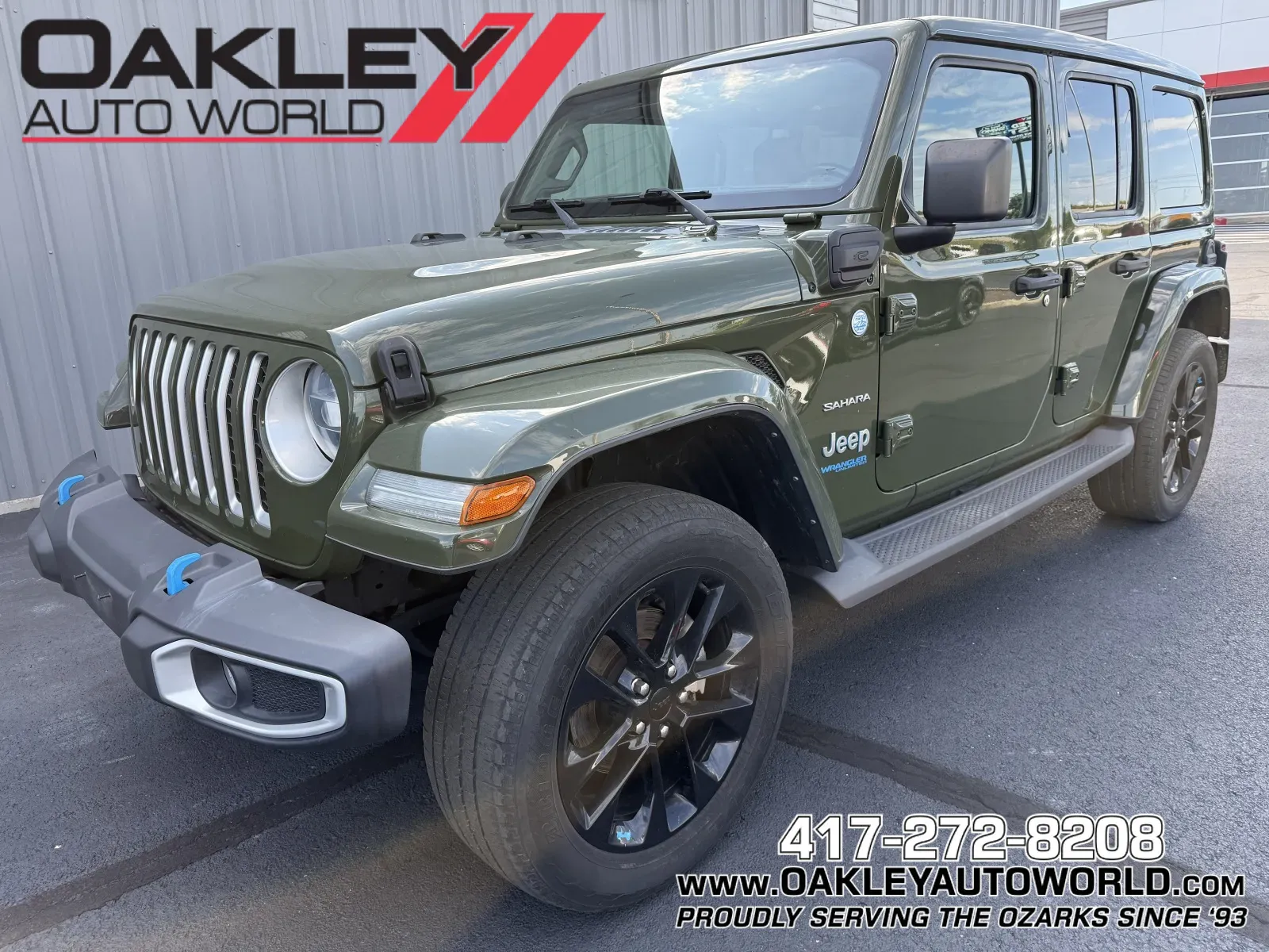 Green 2022 Jeep Wrangler Unlimited Sahara 4xe for sale in Branson West, MO