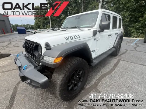 White 2024 Jeep Wrangler Willys 4xe for sale in Branson West, MO