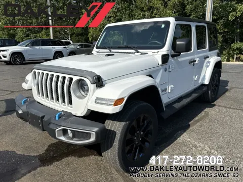 White 2023 Jeep Wrangler Sahara 4xe for sale in Branson West, MO