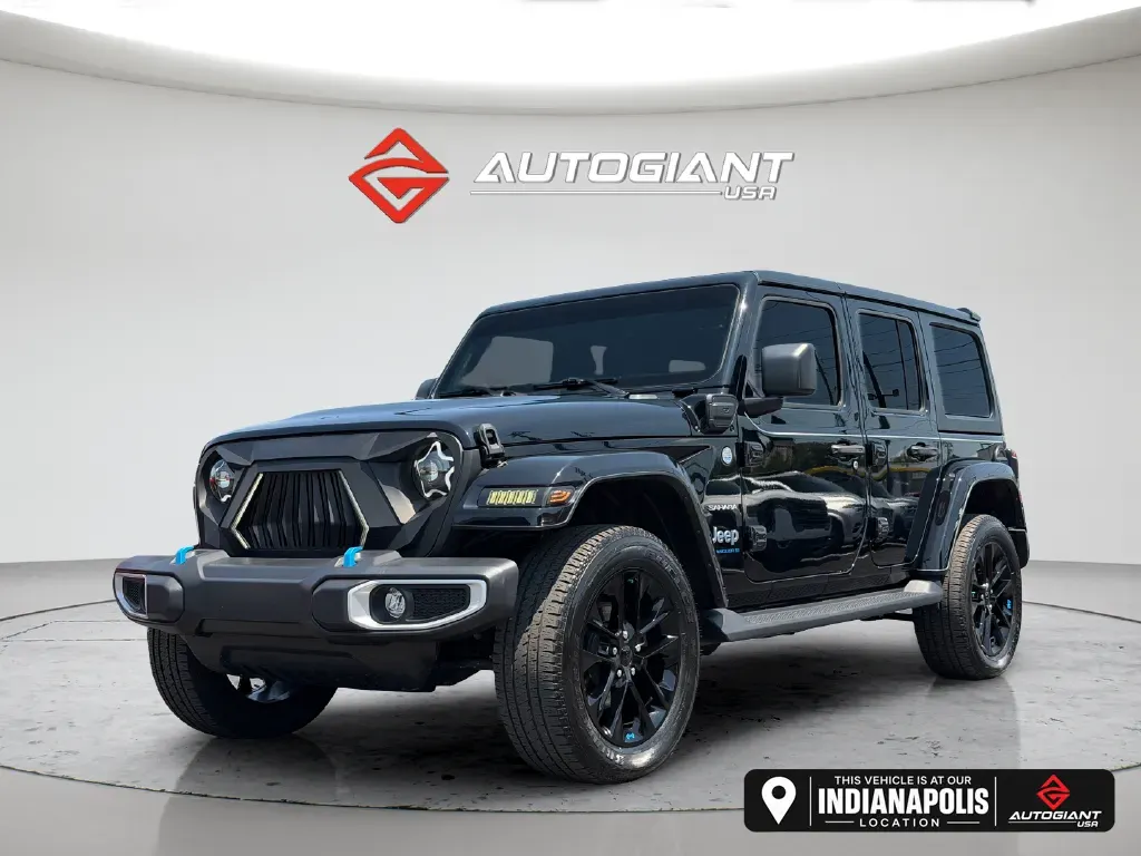 Black 2023 Jeep Wrangler Sahara 4xe for sale in Indianapolis, IN