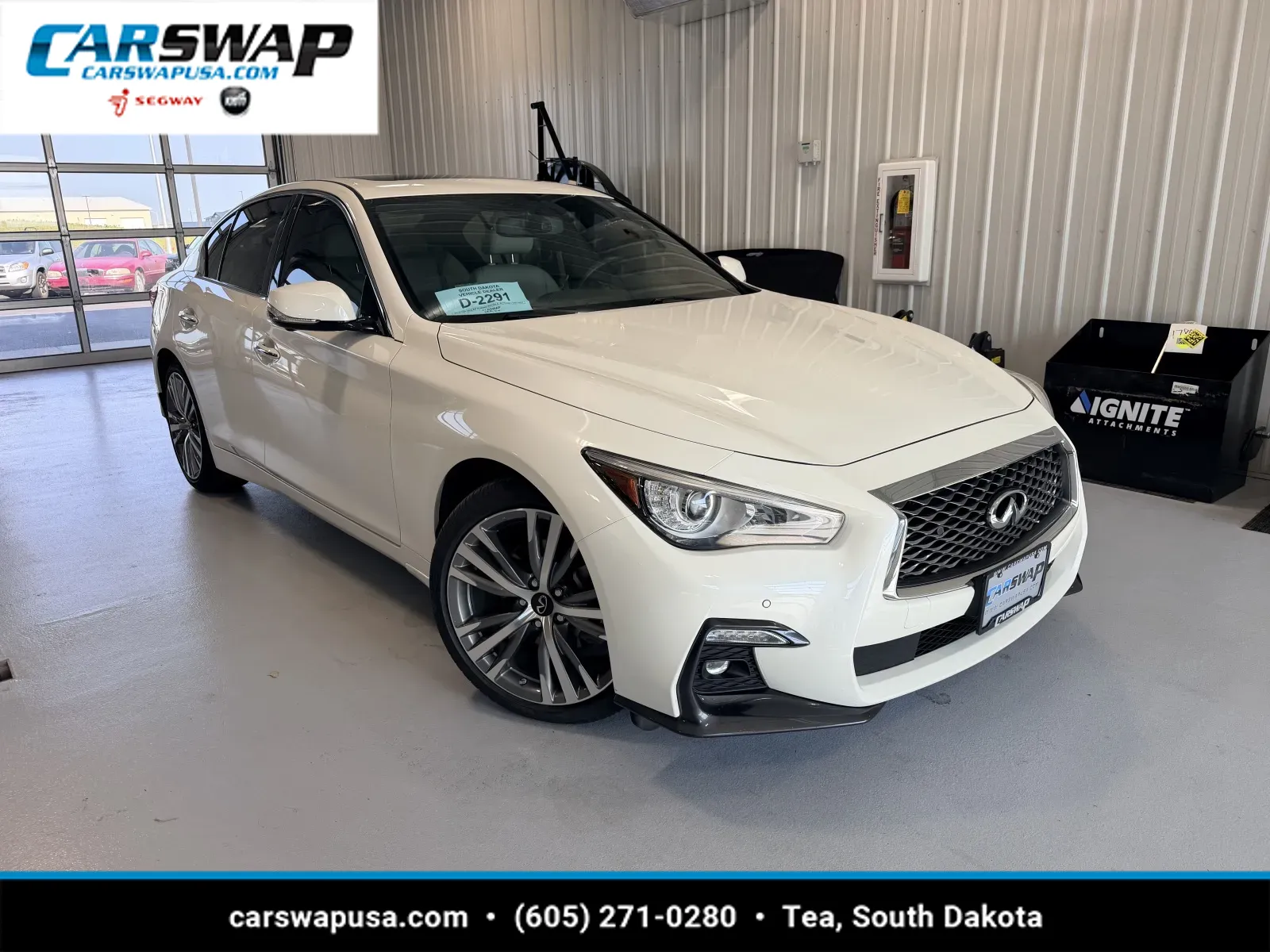White 2021 INFINITI Q50 3.0t SENSORY for sale in Tea, SD