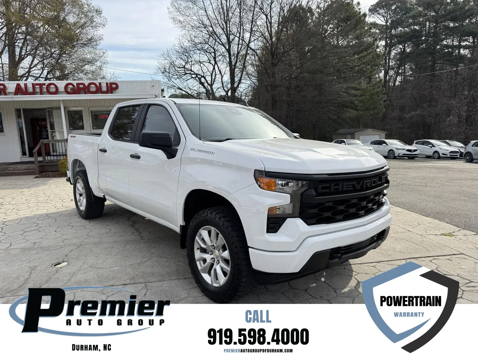 White 2023 Chevrolet Silverado 1500 Custom for sale in Durham, NC