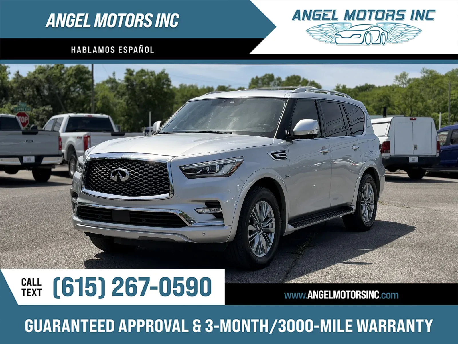 Silver 2019 INFINITI QX80 Luxe for sale in Smyrna, TN
