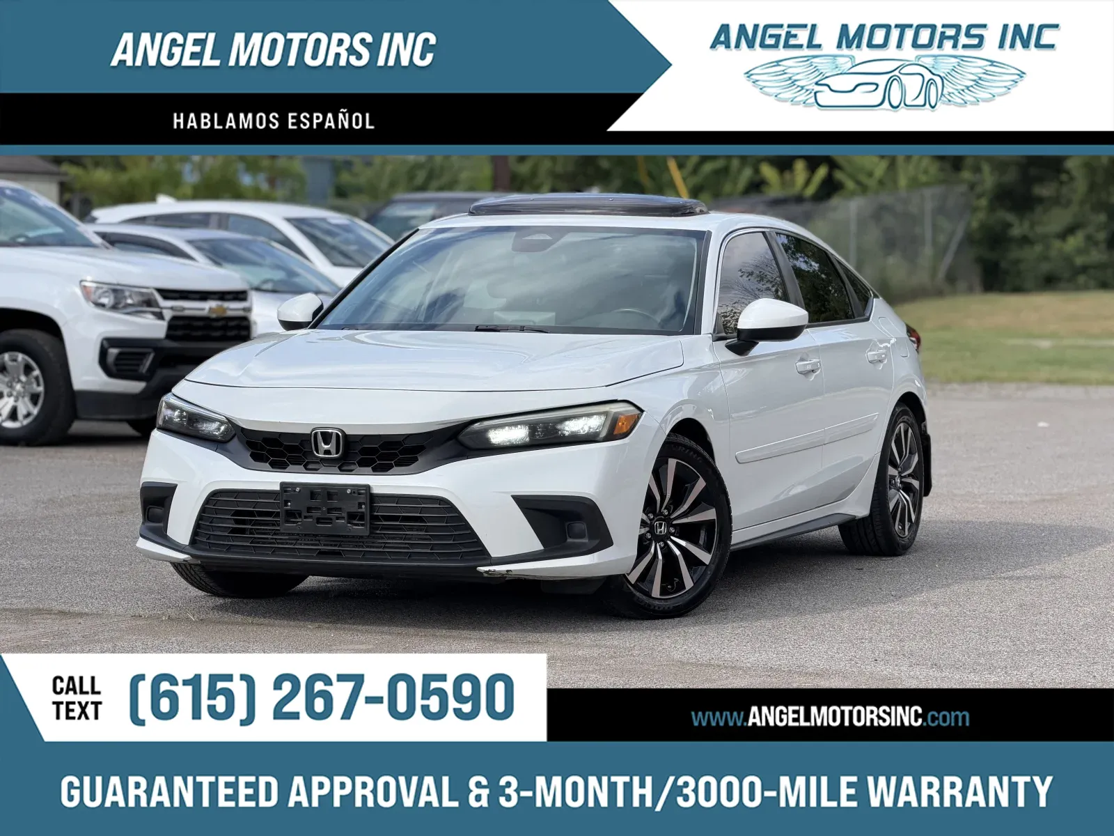 White 2022 Honda Civic EX-L for sale in Smyrna, TN