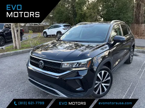 Black 2022 Volkswagen Taos SE w/PANO SUNROOF for sale in Seffner, FL