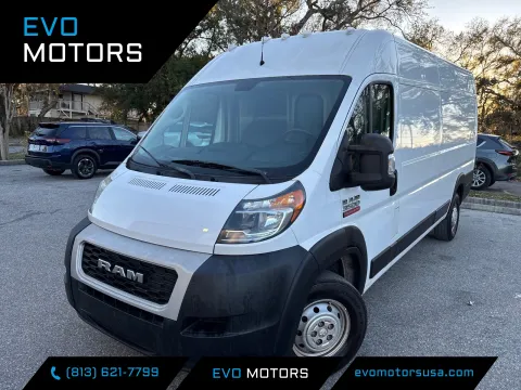 White 2019 Ram ProMaster Cargo Van High Roof 159.0 WB for sale in Seffner, FL