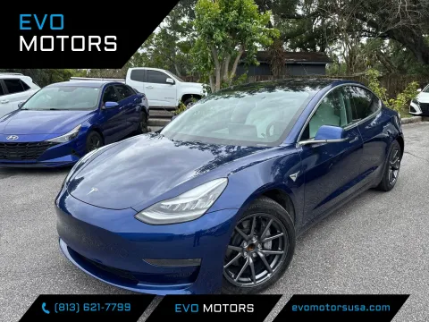 Blue 2020 Tesla Model 3 Standard Range Plus w/WHITE INTERIOR for sale in Seffner, FL