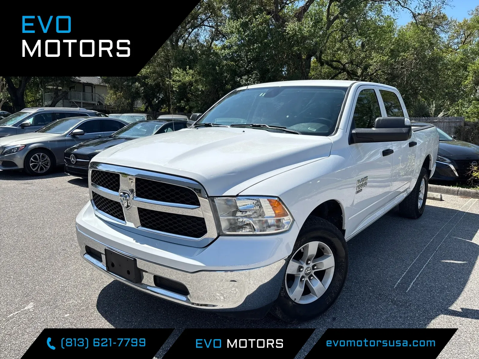 White 2023 Ram 1500 Classic SLT Crew Cab 4X4 for sale in Seffner, FL