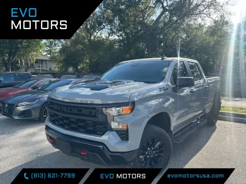 Gray 2025 Chevrolet Silverado 1500 Custom Trail Boss CREW CAB 4X4 V8 for sale in Seffner, FL