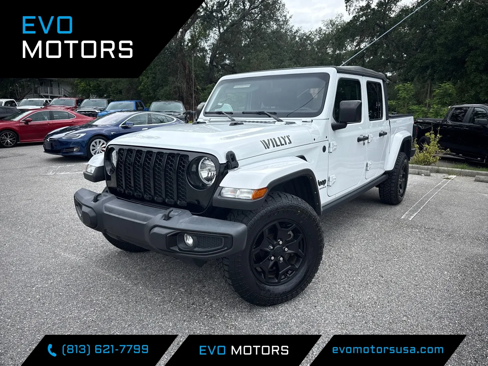 White 2023 Jeep Gladiator Willys Sport Crew Cab 4X4 for sale in Seffner, FL