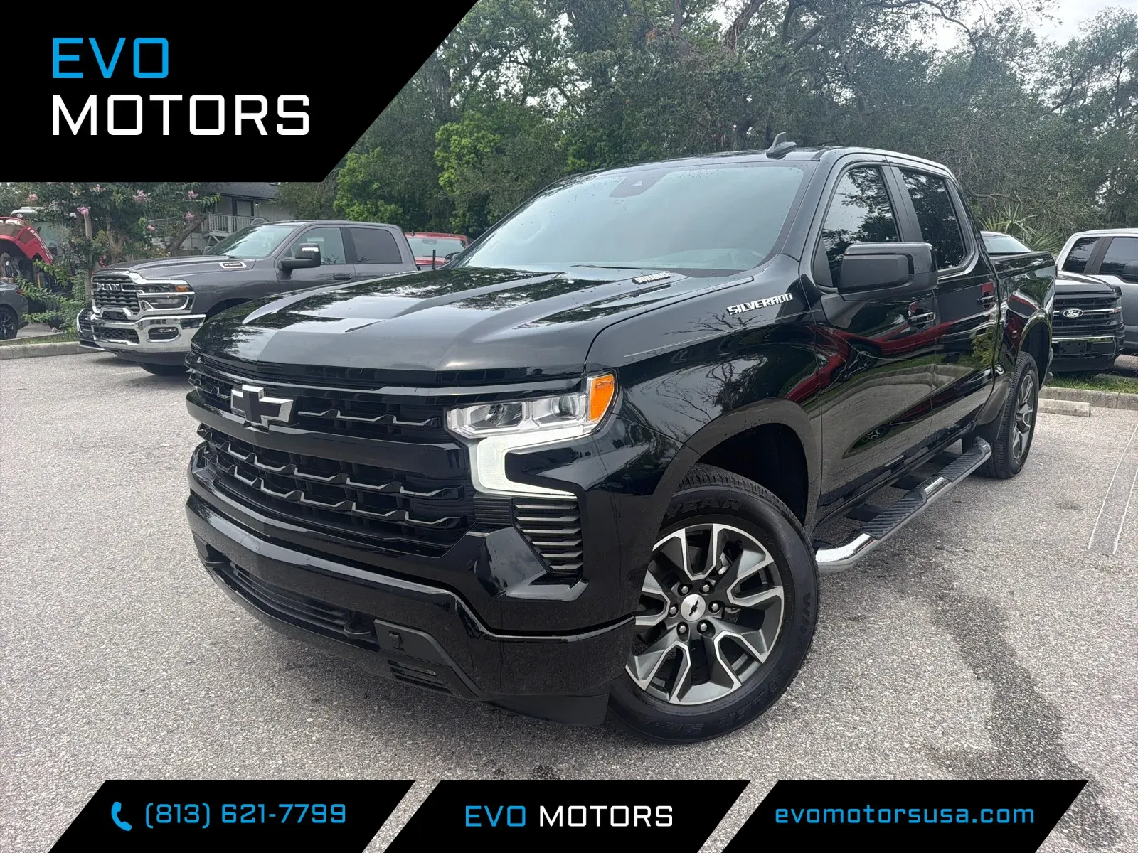 Black 2023 Chevrolet Silverado 1500 RST Crew Cab Diesel for sale in Seffner, FL