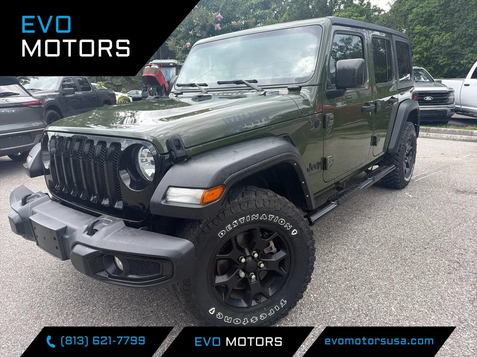 Green 2021 Jeep Wrangler Unlimited Willys Sport for sale in Seffner, FL