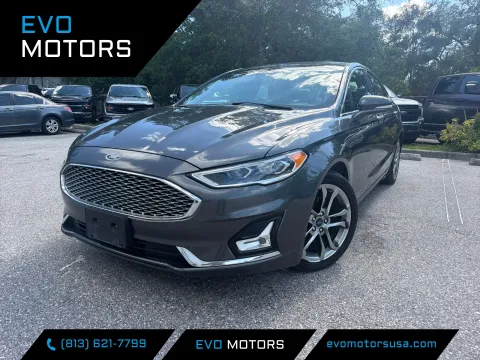 Gray 2020 Ford Fusion Hybrid Titanium for sale in Seffner, FL