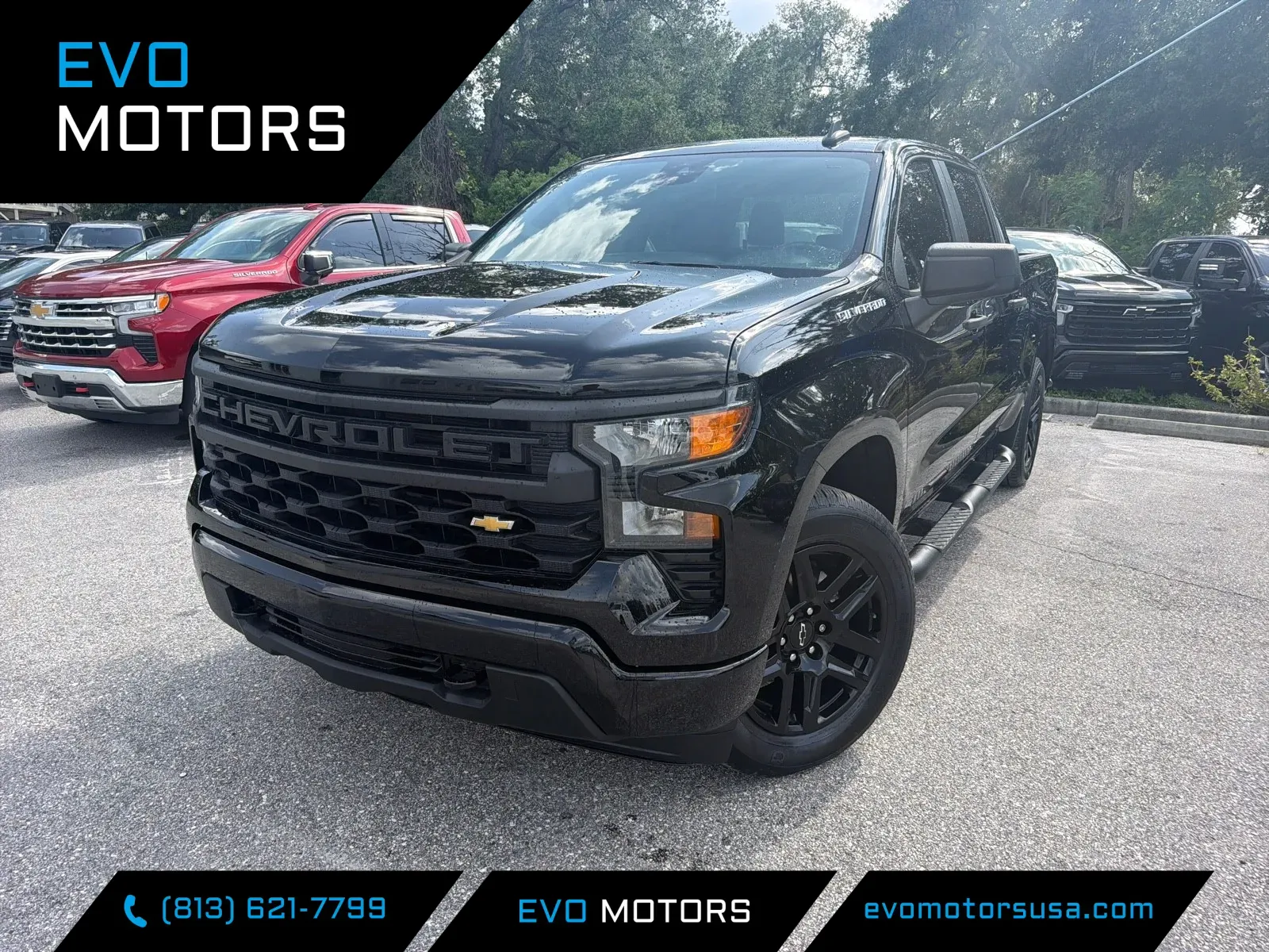 Black 2022 Chevrolet Silverado 1500 Custom for sale in Seffner, FL