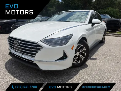 White 2021 Hyundai Sonata Hybrid Blue for sale in Seffner, FL