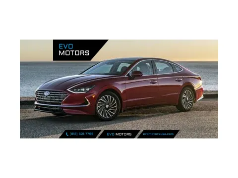 White 2021 Hyundai Sonata Hybrid Blue for sale in Seffner, FL