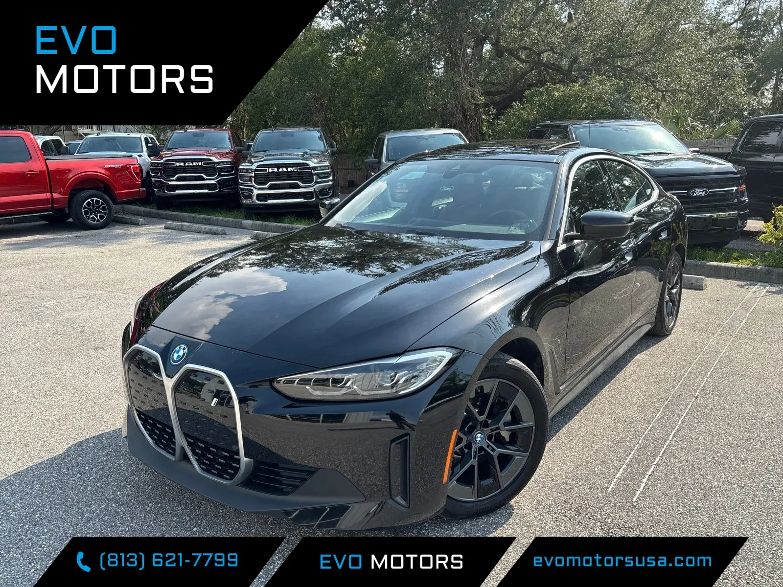 Black 2023 BMW i4 eDrive35 W/PREMIUM PKG. RED INTERIOR for sale in Seffner, FL