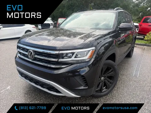 Black 2022 Volkswagen Atlas 2.0T SE w/Technology W/BLACK WHEEL PACKAGE for sale in Seffner, FL