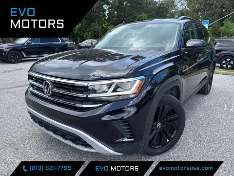 Black 2023 Volkswagen Atlas 2.0T SE w/Technology & BLACK WHEEL PACKAGE for sale in Seffner, FL