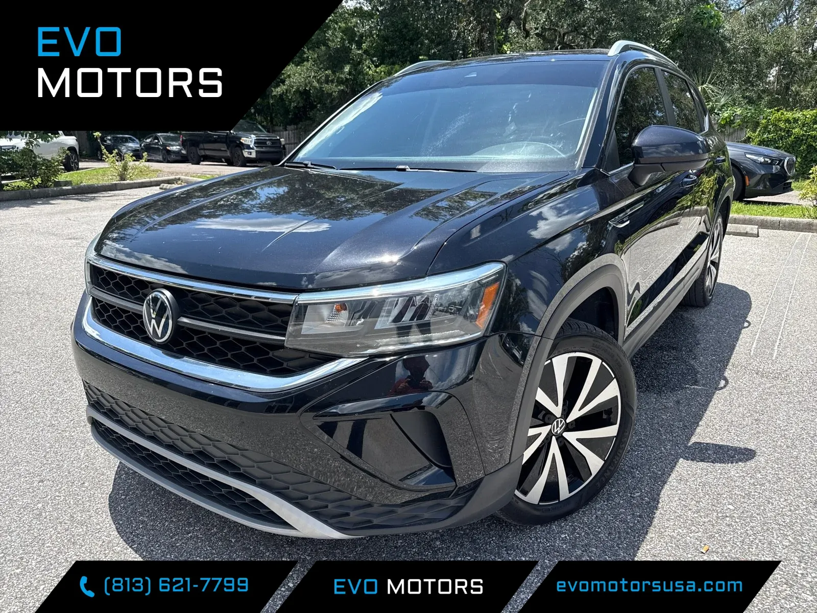 Black 2023 Volkswagen Taos SE W/PANORAMIC SUNROOF for sale in Seffner, FL