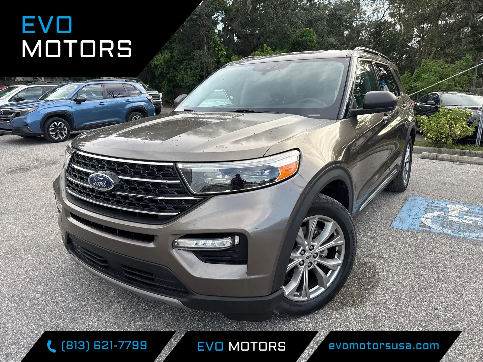 Gray 2021 Ford Explorer XLT for sale in Seffner, FL