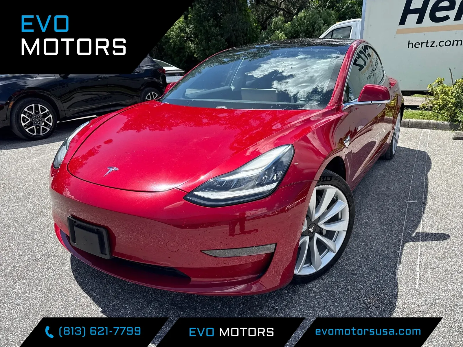 Red 2017 Tesla Model 3 Standard for sale in Seffner, FL