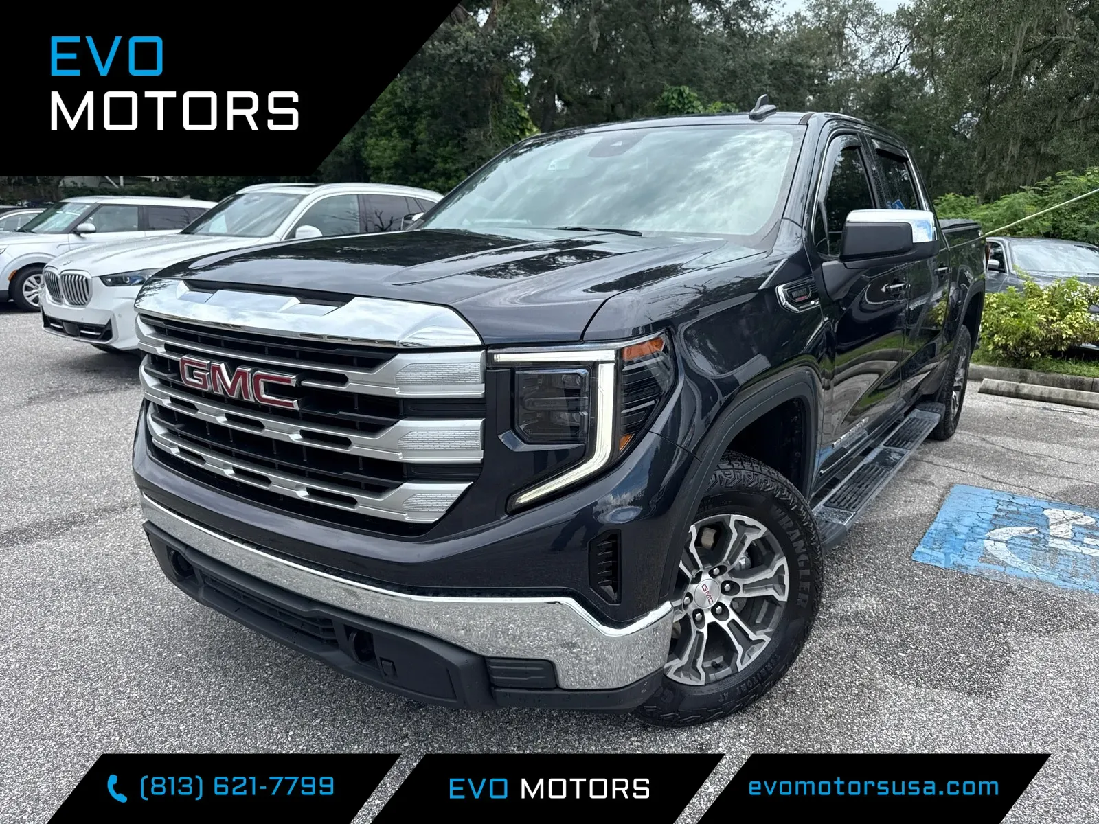 Gray 2024 GMC Sierra 1500 SLE Crew Cab 4X4 Diesel w/OFF ROAD PKG for sale in Seffner, FL