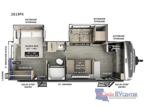 Photos of 2026 Forest River ROCKWOOD ULTRA LITE 2619FK for sale in Alexandria, LA at Cenla RV Center - Alexandria