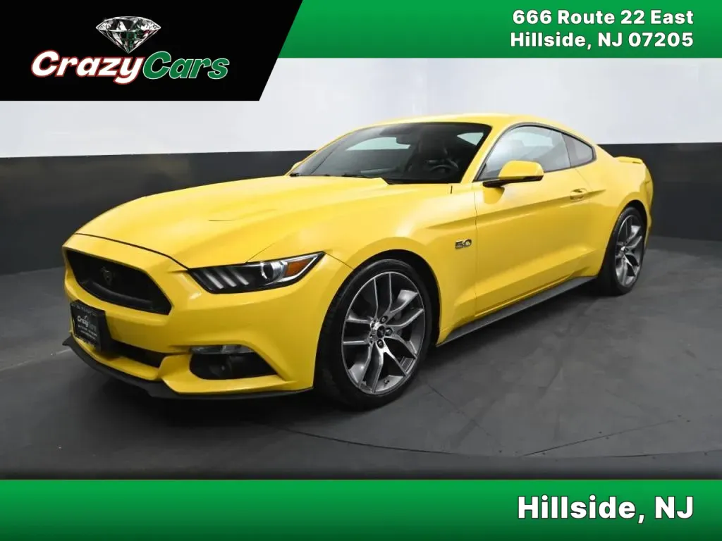 Yellow 2016 Ford Mustang GT Premium Coupe 2D for sale in Hillside, NJ