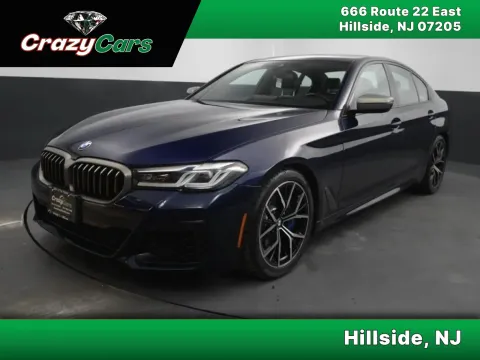 Blue 2021 BMW 5 Series M550i xDrive Sedan 4D for sale in Hillside, NJ