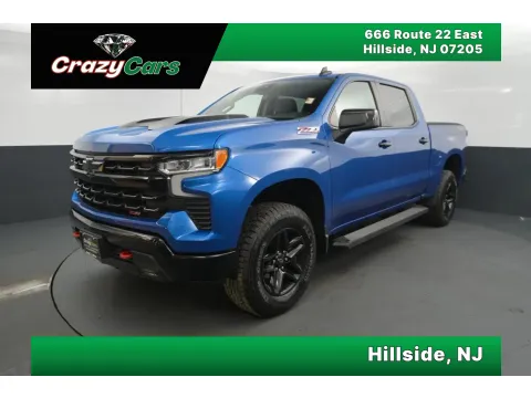 Blue 2023 Chevrolet Silverado 1500 Crew Cab LT Trail Boss Pickup 4D 5 3/4 ft for sale in Hillside, NJ