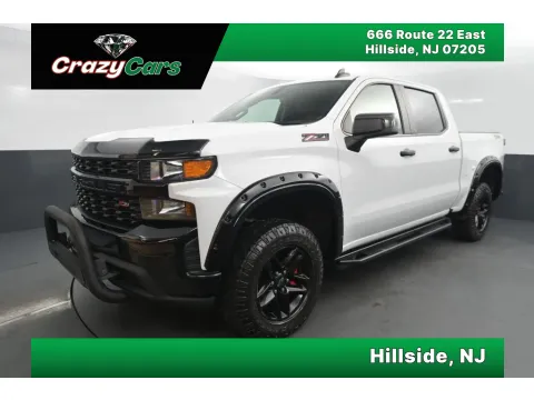 White 2021 Chevrolet Silverado 1500 Crew Cab Custom Trail Boss Pickup 4D 5 3/4 ft for sale in Hillside, NJ