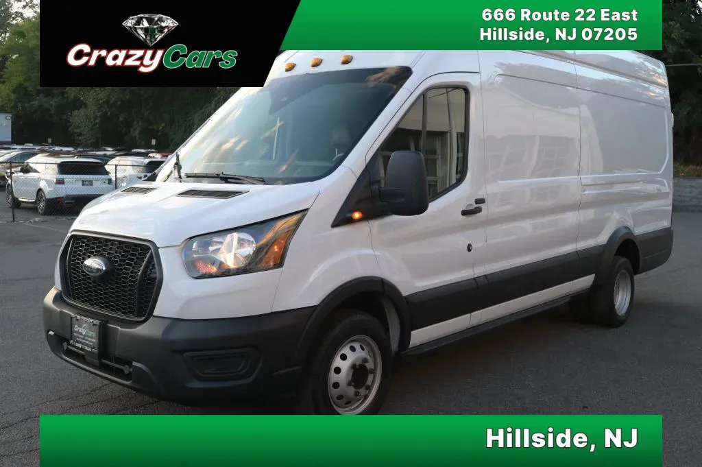 White 2023 Ford Transit 350 HD Cargo Van Extended Length High Roof DRW w/9,950-lb GVWR Van 3D for sale in Hillside, NJ