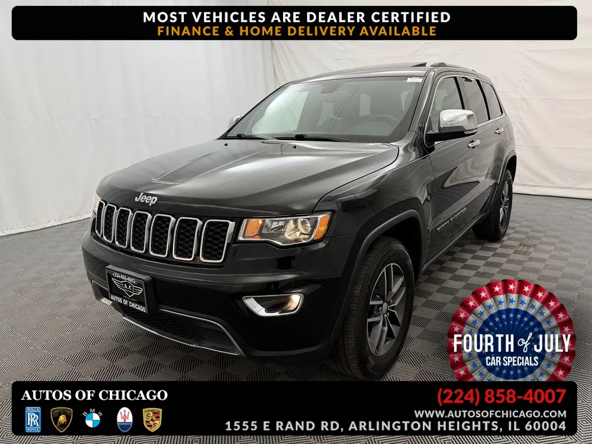 Black 2018 Jeep Grand Cherokee Limited for sale in Arlington Heights, IL