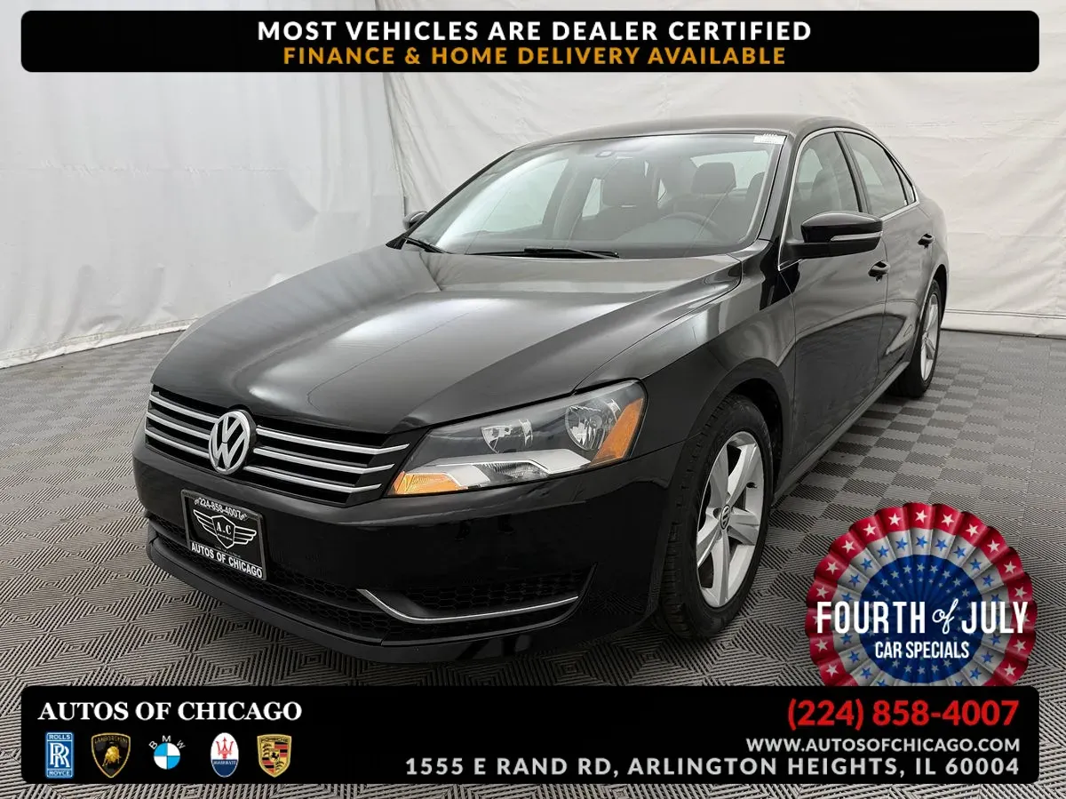 Black 2013 Volkswagen Passat SE w/Sunroof for sale in Arlington Heights, IL