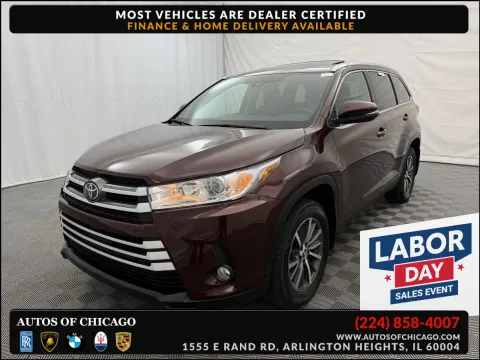 Red 2019 Toyota Highlander XLE for sale in Arlington Heights, IL
