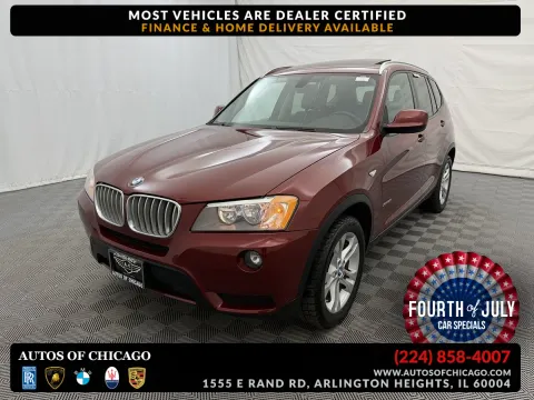 Red 2013 BMW X3 xDrive28i for sale in Arlington Heights, IL