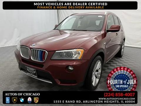Red 2013 BMW X3 xDrive35i for sale in Arlington Heights, IL