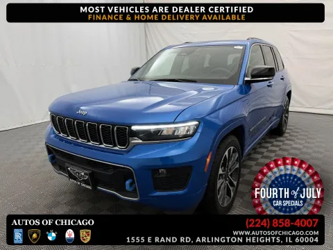 Blue 2022 Jeep Grand Cherokee 4xe Overland for sale in Arlington Heights, IL