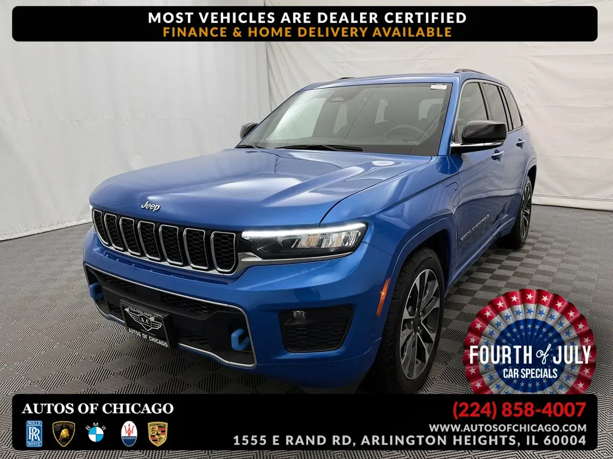 Blue 2022 Jeep Grand Cherokee 4xe Overland for sale in Arlington Heights, IL